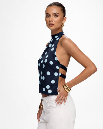 Polka Muse Halter Top