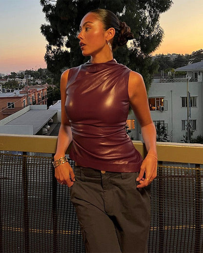 Luxe Leather Top